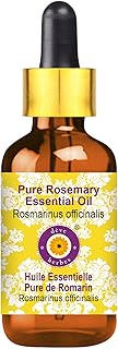 Deve Herbes Rosemary Essential Oil (Rosmarinus officinalis) with Glass Dropper for Healthy Hair Pure | Non-Sticky | Non-greasy | Lightweight | Men & Women | All Skin Types | Steam Distilled 30ml