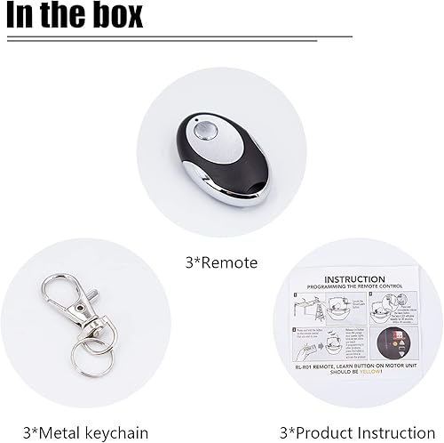Miniatura 7 de LAWOHO Llavero remoto para puerta de garaje, botón de aprendizaje amarillo, compatible con Liftmaster 891LM893LM950ESTD953ESTD