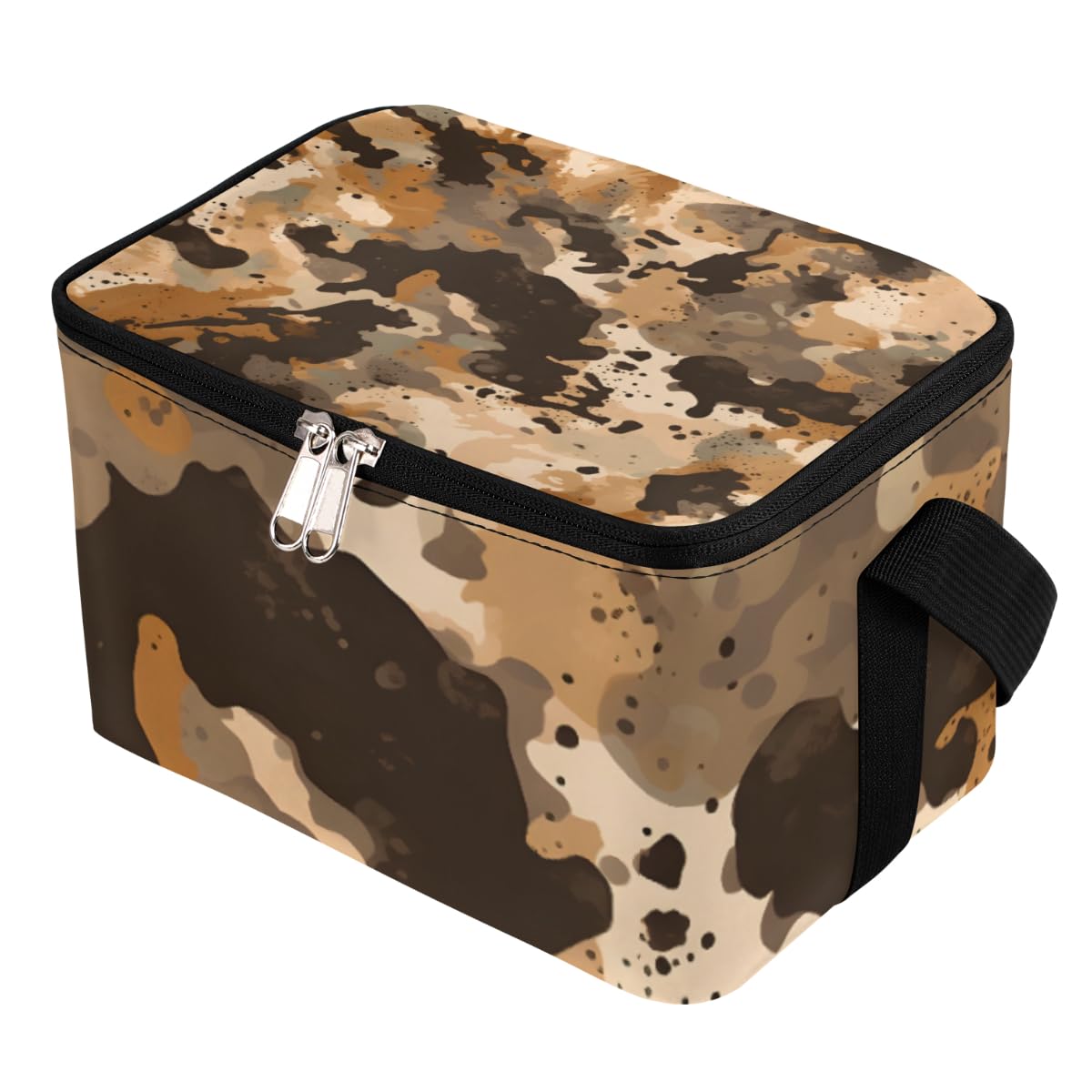 GzLeyigou Lunch Bags for Women Men 9 Cans,Camouflage Pattern Texture Hot & Cold Food Delivery Bag Insulated Grocery Bag Insulated Lunch Box Abstract Military Cooler Bag for Office Work Picnic Beach