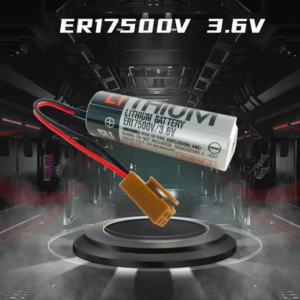 (10-Pack) ER17500V/3.6V 2700mAh Non-Rechargeable Lithium Batteries CNC Backup Battery with Brown Plug