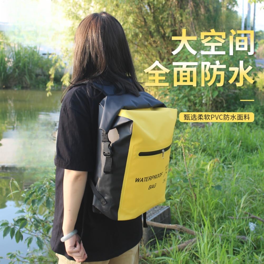 Mochila impermeable, mochila de bolsa seca, almacenamiento de equipo de natación, transportador de equipo de rafting, paquete de día de playa, saco seco de senderismo, bolsa de PVC para