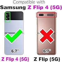 Vista 2 de Asuwish Funda para teléfono Samsung Galaxy Z Flip 4 5G 2022 con anillo de bloqueo RFID, correa cruzada para muñeca, soporte para tarjeta de crédito