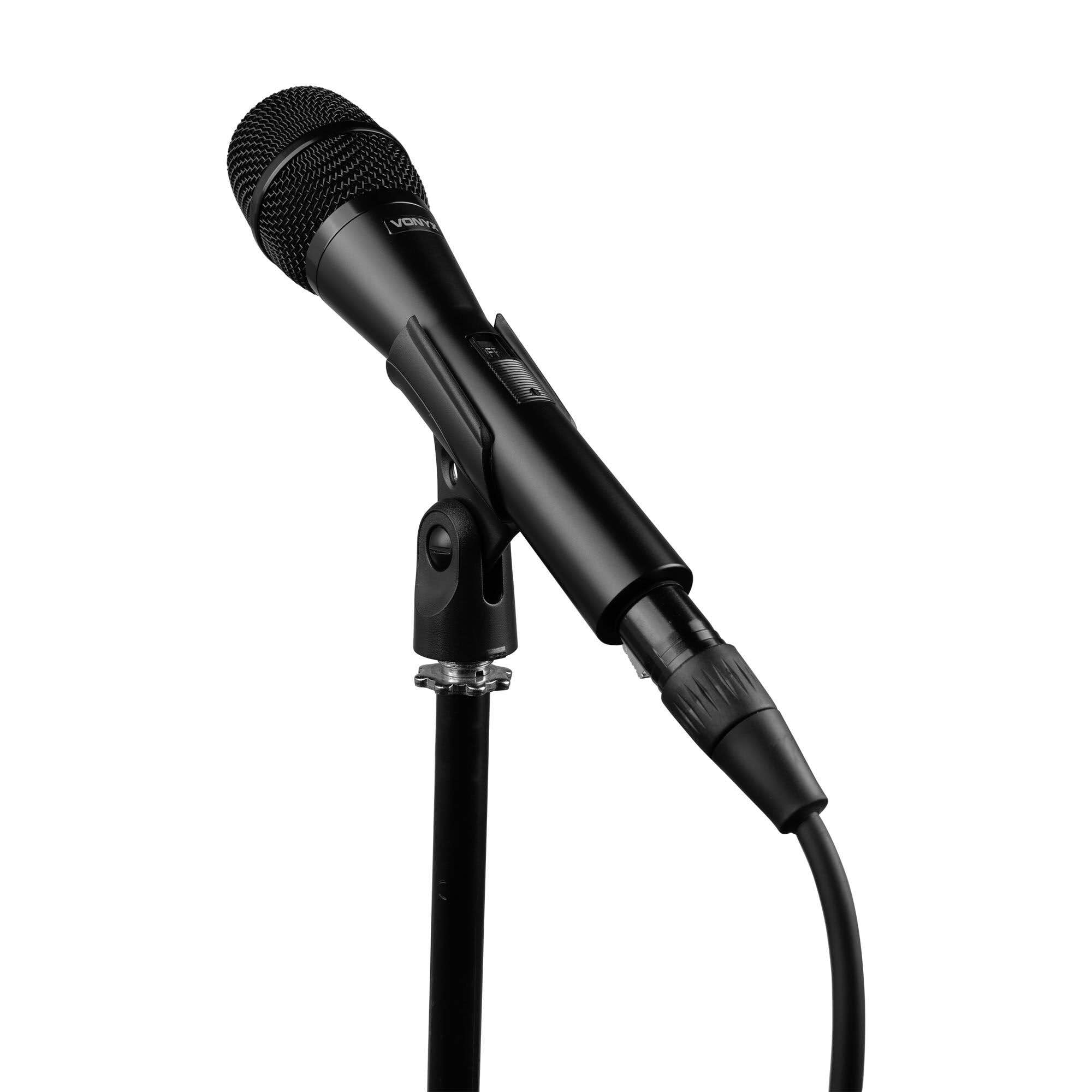Vonyx VDM09 Kondensator Mikrofon zum Singen, für Podcast & Instrumente – XLR Mikrofon mit 5 Meter Kabel & Case – Professionelles Studio Microphone mit Popschutz, Phantom 12–48 V - Schwarz