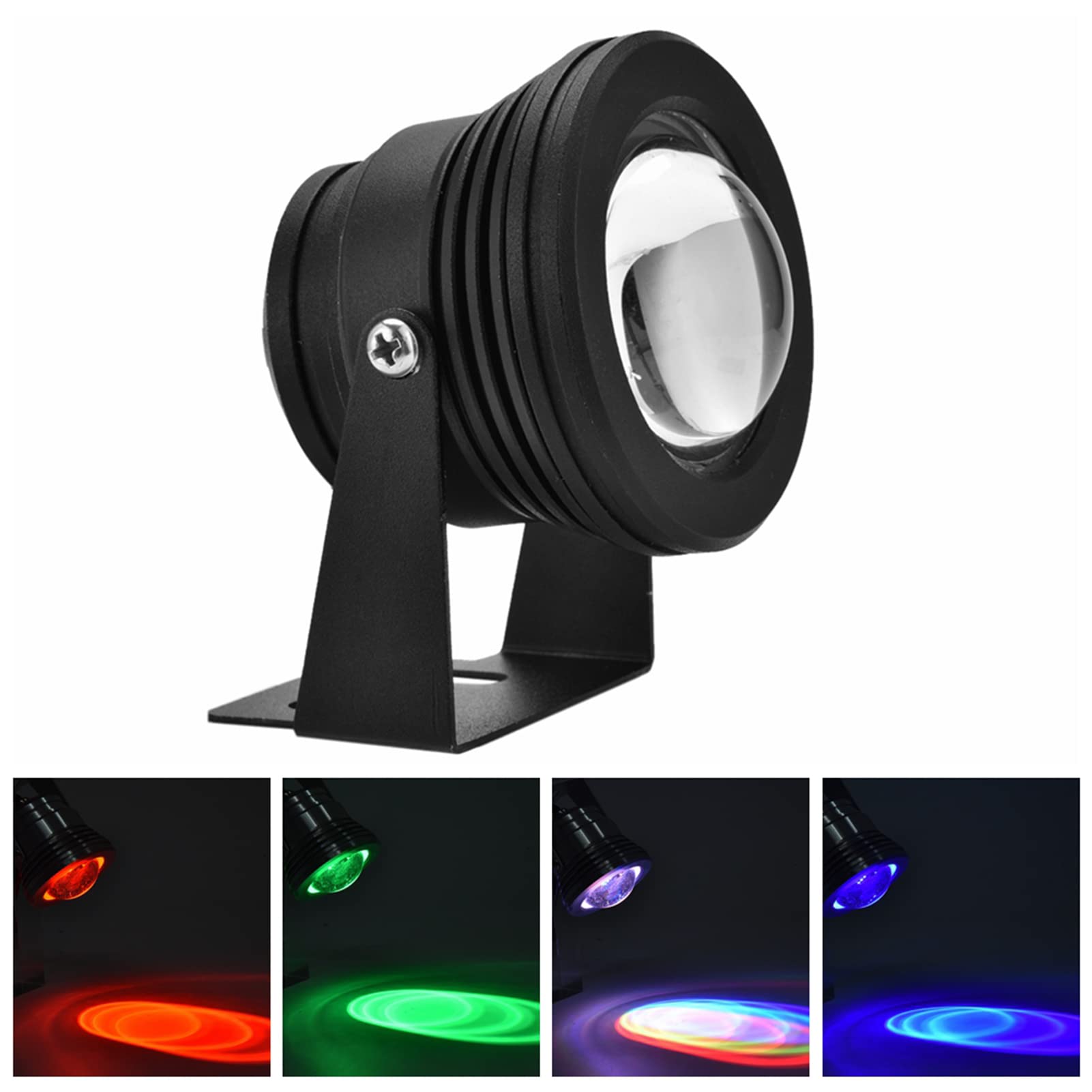 Faretto per Acquario, Faretto a LED RGB Impermeabile 12V 10W per Acquario, Piscina, Giardino (Guscio)