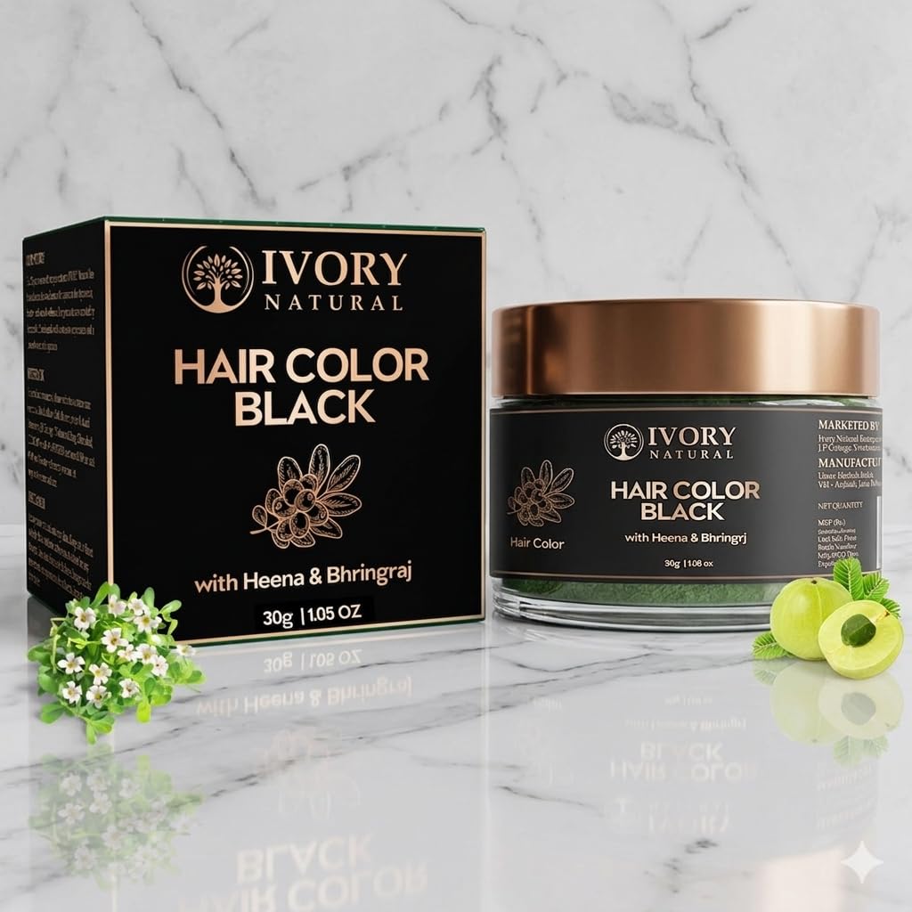 Black Hair Color (30 Gram) – For Grey Coverage, Natural Black Hair Shade & Natural Shiny Hair | Long-Lasting Colour | Ammonia-Free, Plant-Based Dye-picture-14