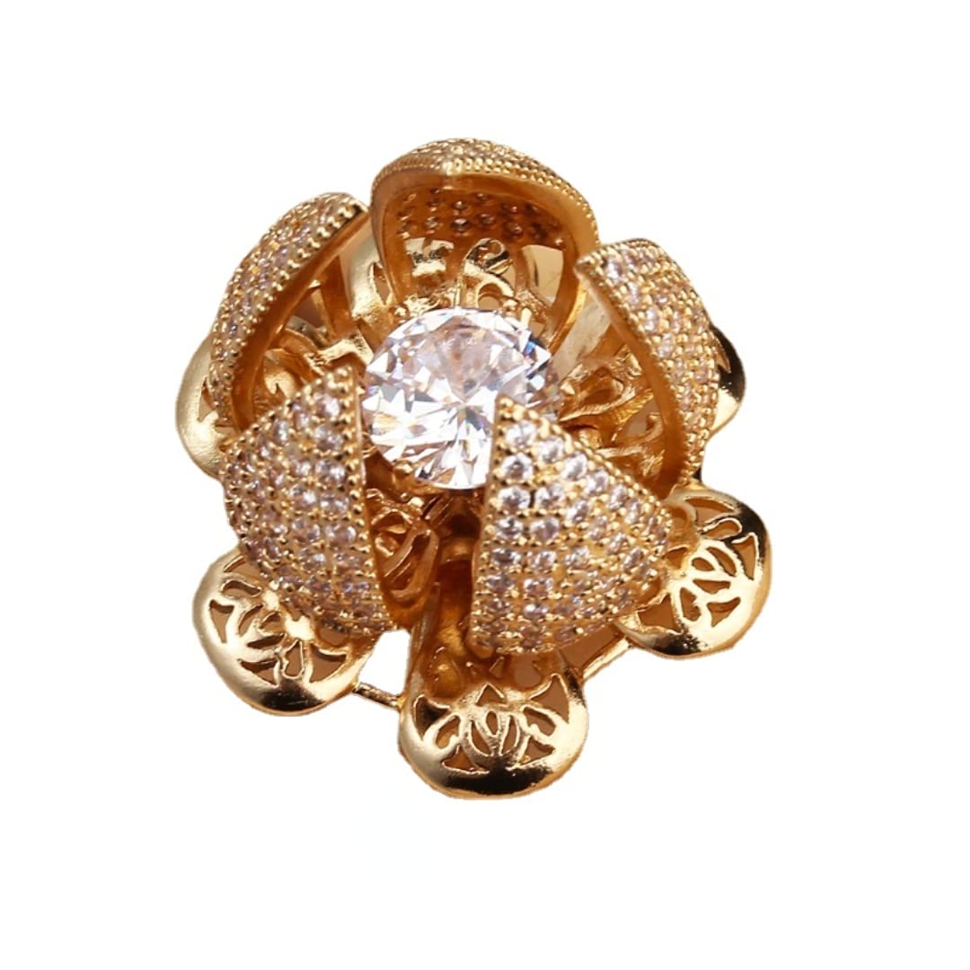 changle Mengyuan 2021 Mew Fashion Rose Ring with Diamond Inlaid Rose Ring, 金属, not known