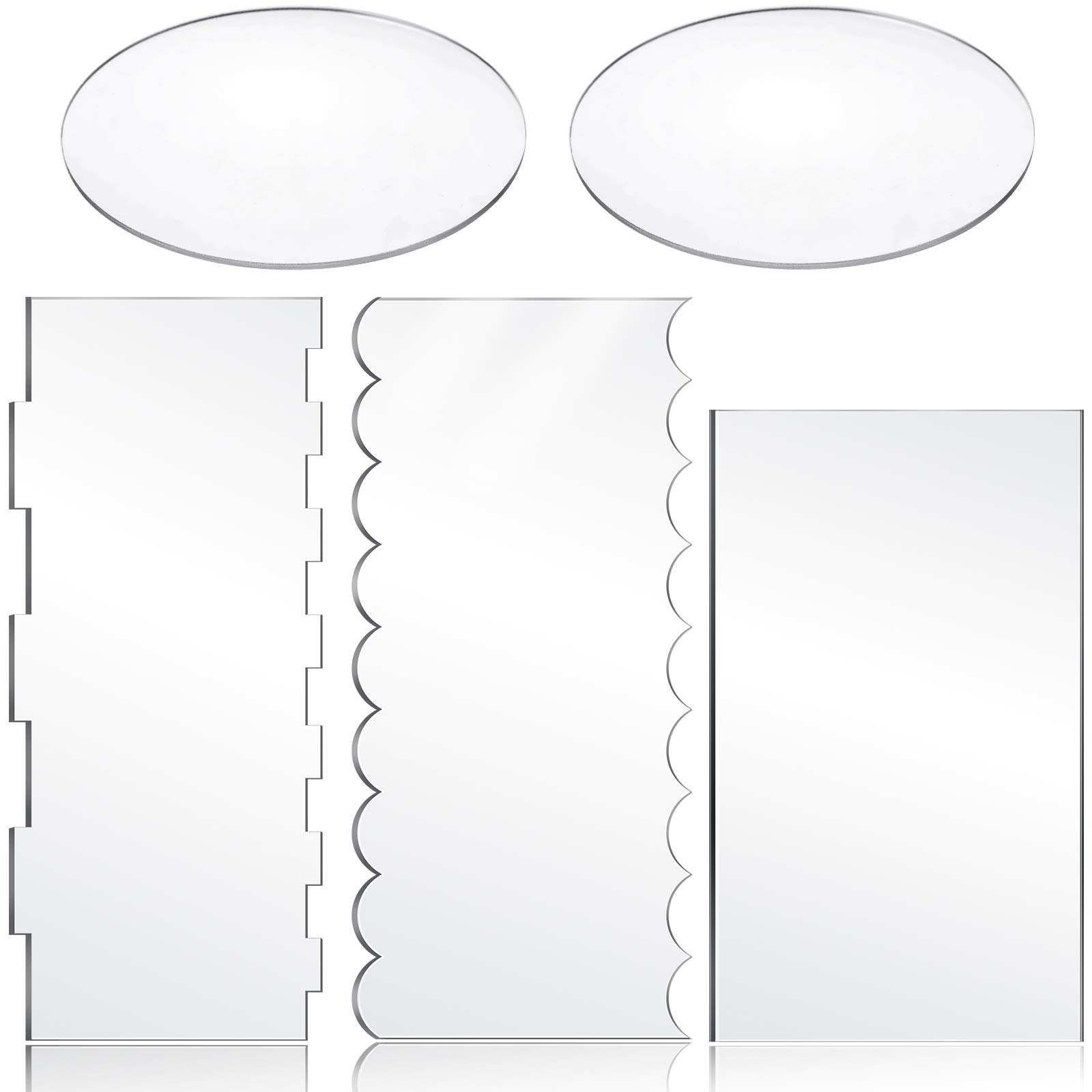 JETTINGBUY 5 Pieces Cake Scrapers Cream Scrapers Cake Decorating Comb Butter Cream Cake Edge Tools Baking Supply Tools