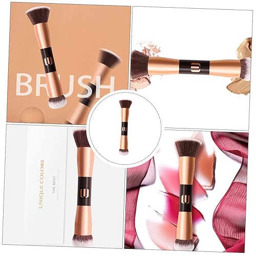 Miniatura 3 de NOLITOY Brocha de maquillaje de doble extremo, herramientas faciales, bronceador, rubor líquido, sombra de ojos, cepillo de polvo, cepillo de