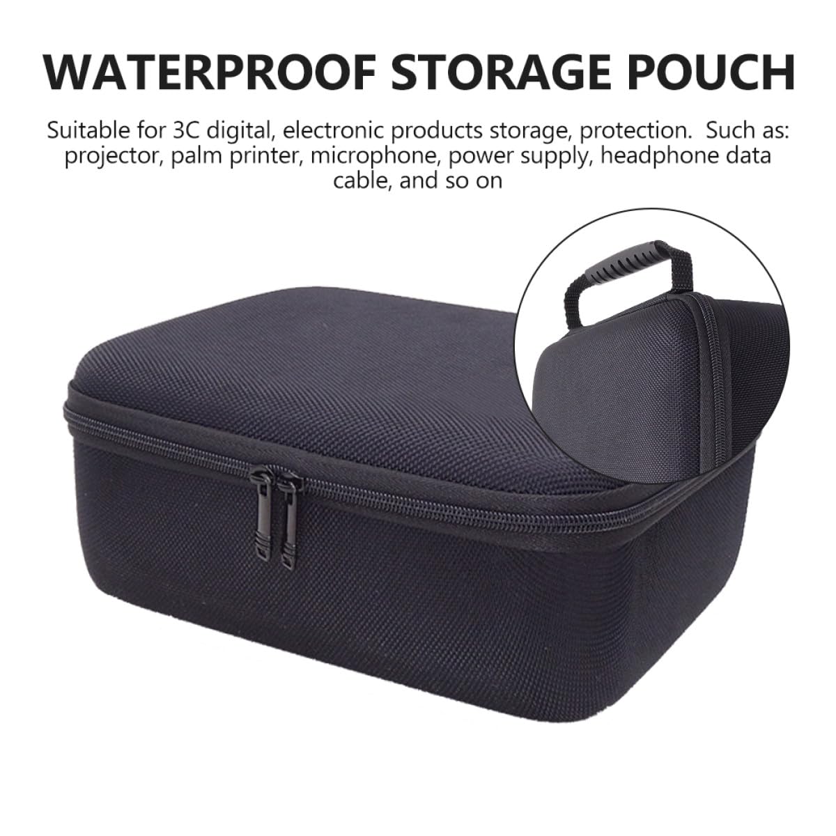 Borsa Organizer per Cavi Nera Oxford Resistente, Capacità Ampia, Portatile per Gestire Caricabatterie e Accessori Elettronici in Viaggio