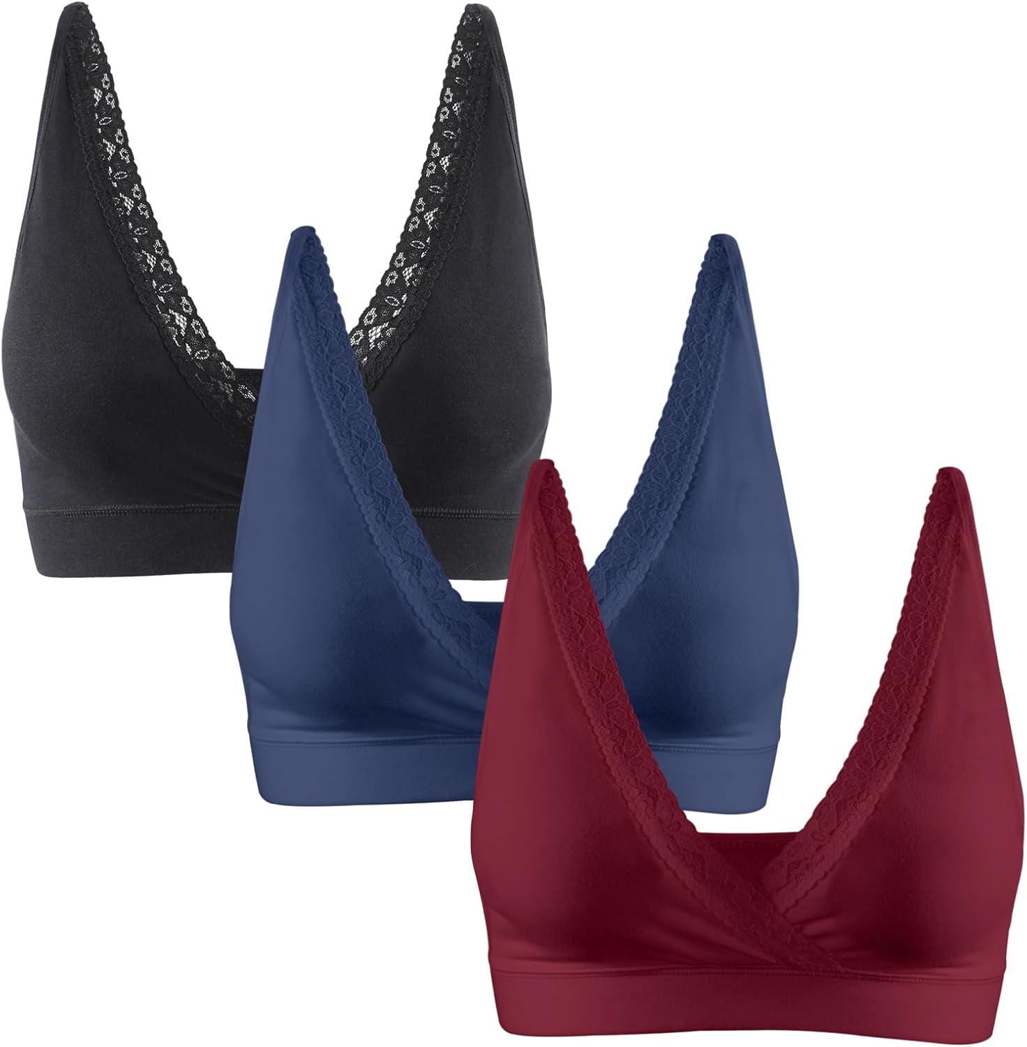 Lace Cotton Sleep Bras for Women, Maternity Nursing Bras, Pregnancy Support Bra with Adjustable Straps - Image 3