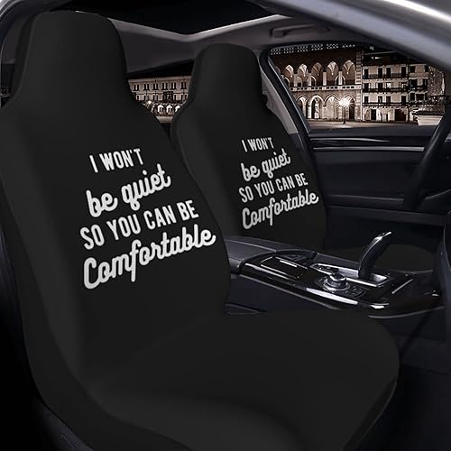 Miniatura 7 de Juego de fundas universales para asiento de coche, diseño de texto en inglés "I Wont Be Quiet So You Can Be Comfortable Universal Truck SUV Car Seat