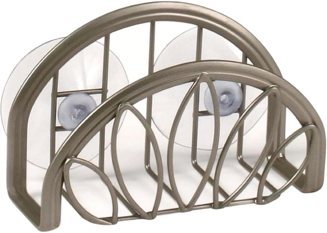 Spectrum Diversified Leaf Sponge & Brush Holder, Satin Nickel