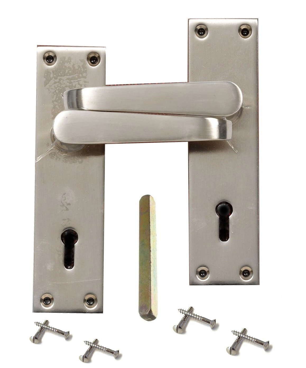 Merriway BH02107 Victorian Lock Set, 150mm (6 inch) -Matt Chrome, 150 mm