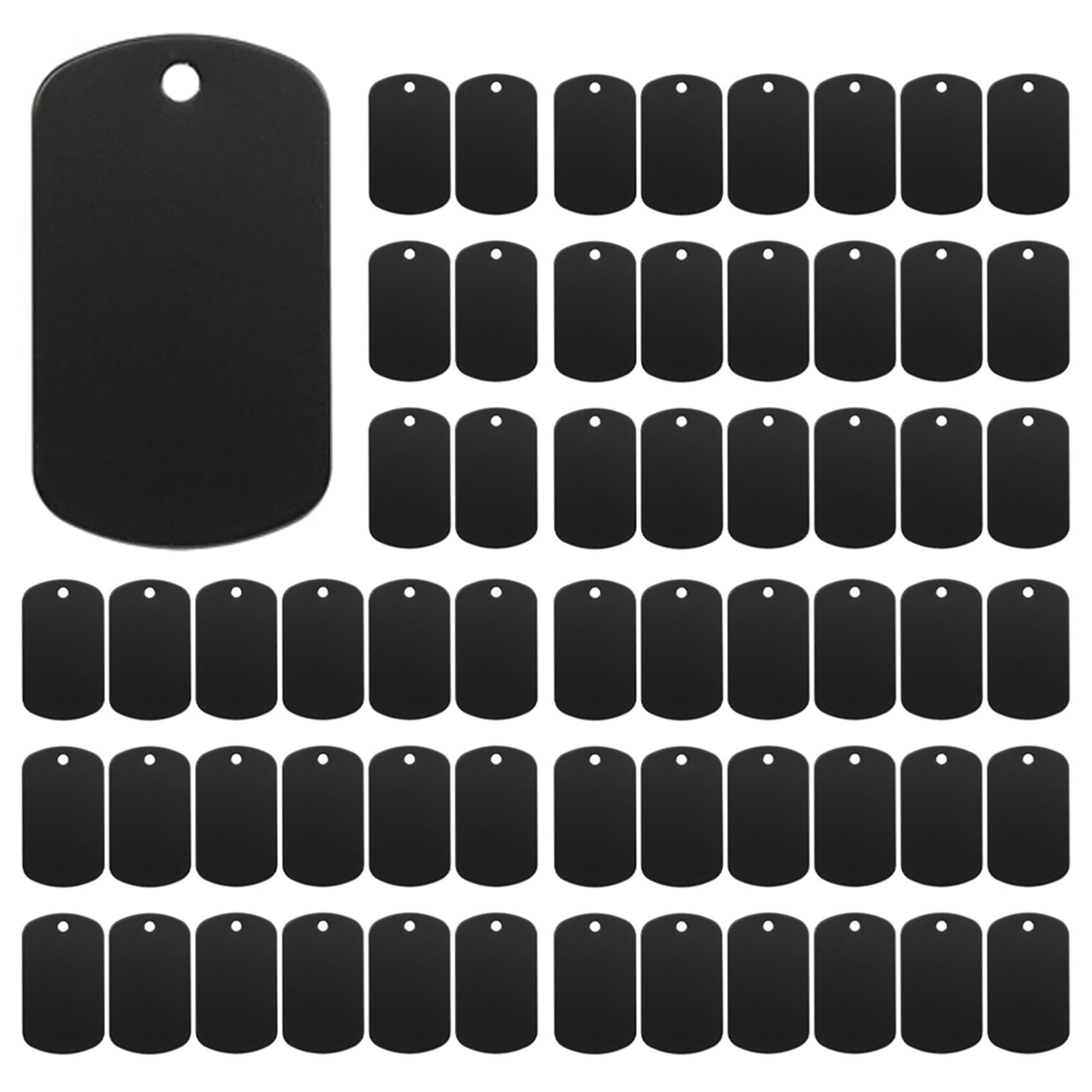 Vjsujehgy 250 Pcs Metal Stamping Blanks Black for Stamping, Engraving Blanks Aluminum Stamping Blanks Keychain Blank Dog Tag