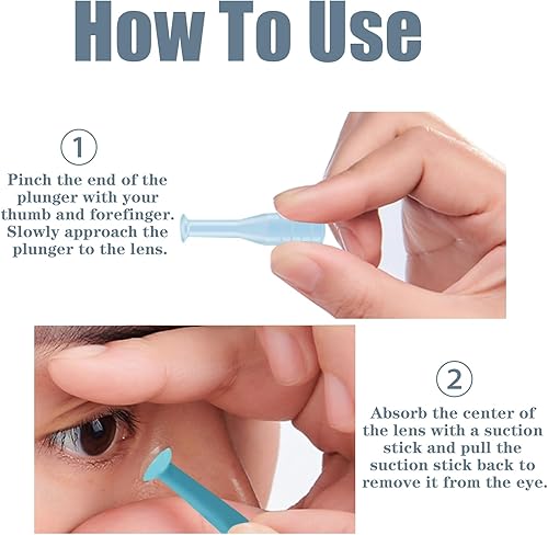 Miniatura 6 de 6 piezas de herramienta de extracción de lentes de contacto duras con caja de almacenamiento, insertos de carcasa de lentes de contacto, elimina la