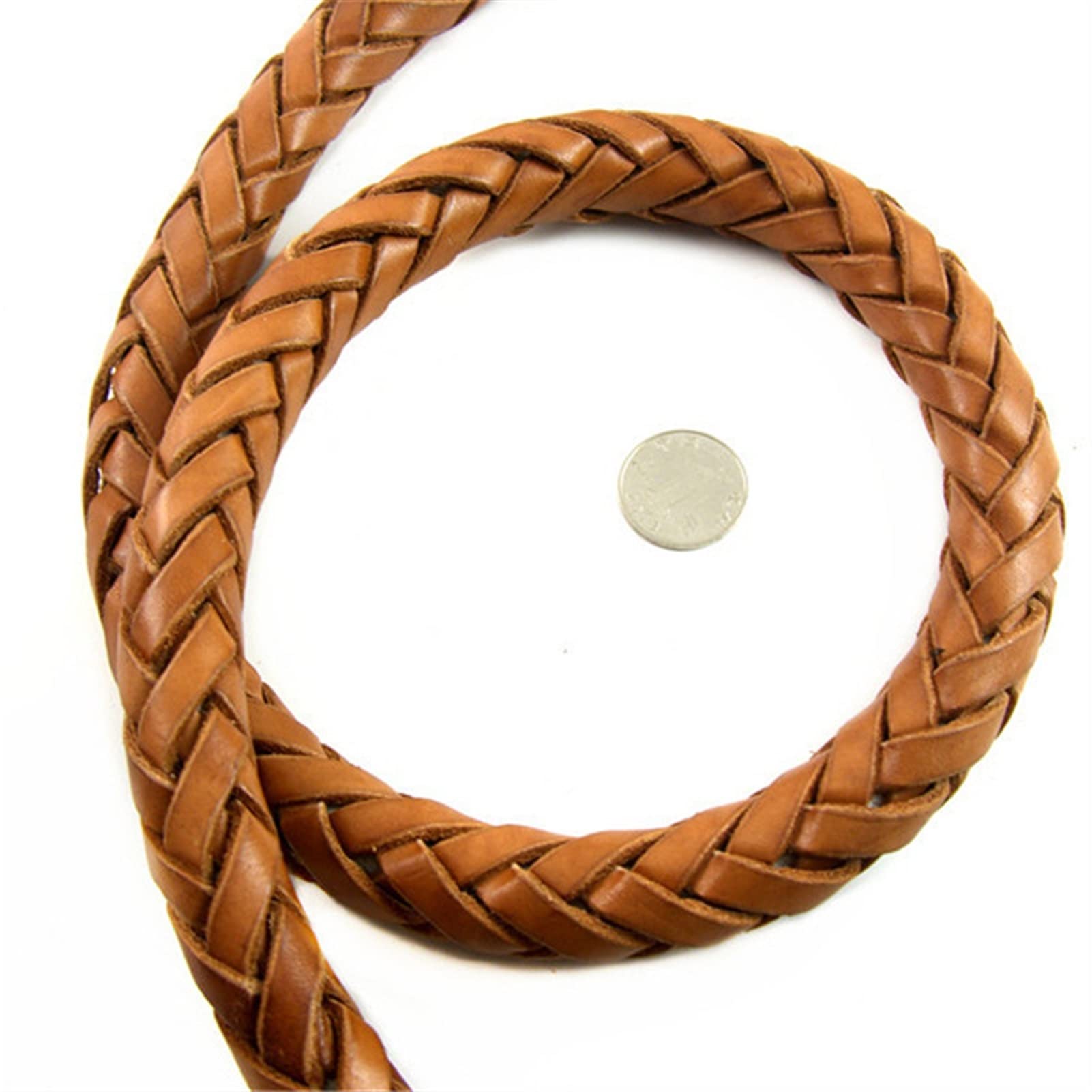 Correa De Cuero Genuino For Perros, Cadena Trenzada For Perros, Hecha A Mano, Gruesa, Extra Ancha, Cinturón De Entrenamiento For Mascotas For Husky Golden Retriever