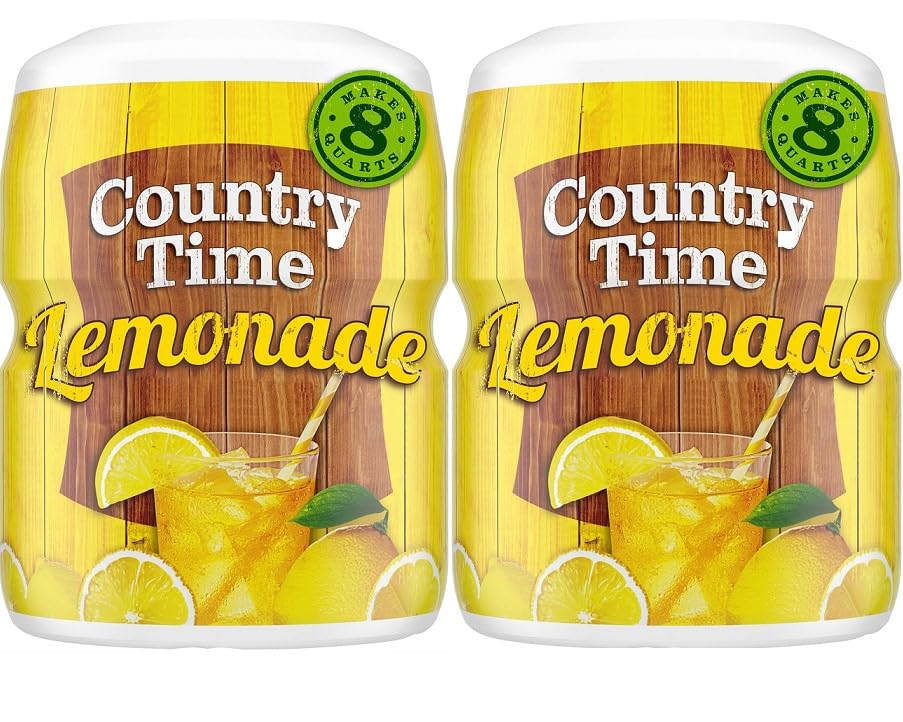 (Pack of 2) Lemonade Naturally Flavored Powdered Drink Mix 19 Oz Canisters