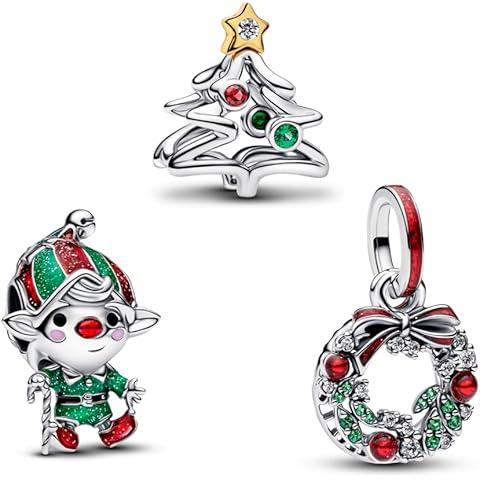 Gingerbread Charms for Bracelets Snowmen Christmas Tree Charm Jewellery for Women