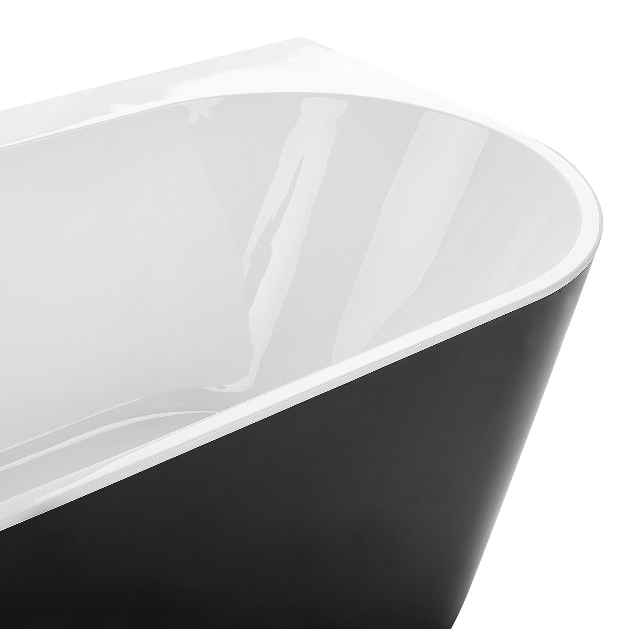 Bañera acrílico sanitario negro ovalado individual 170 x 80 cm diseño moderno Harvey
