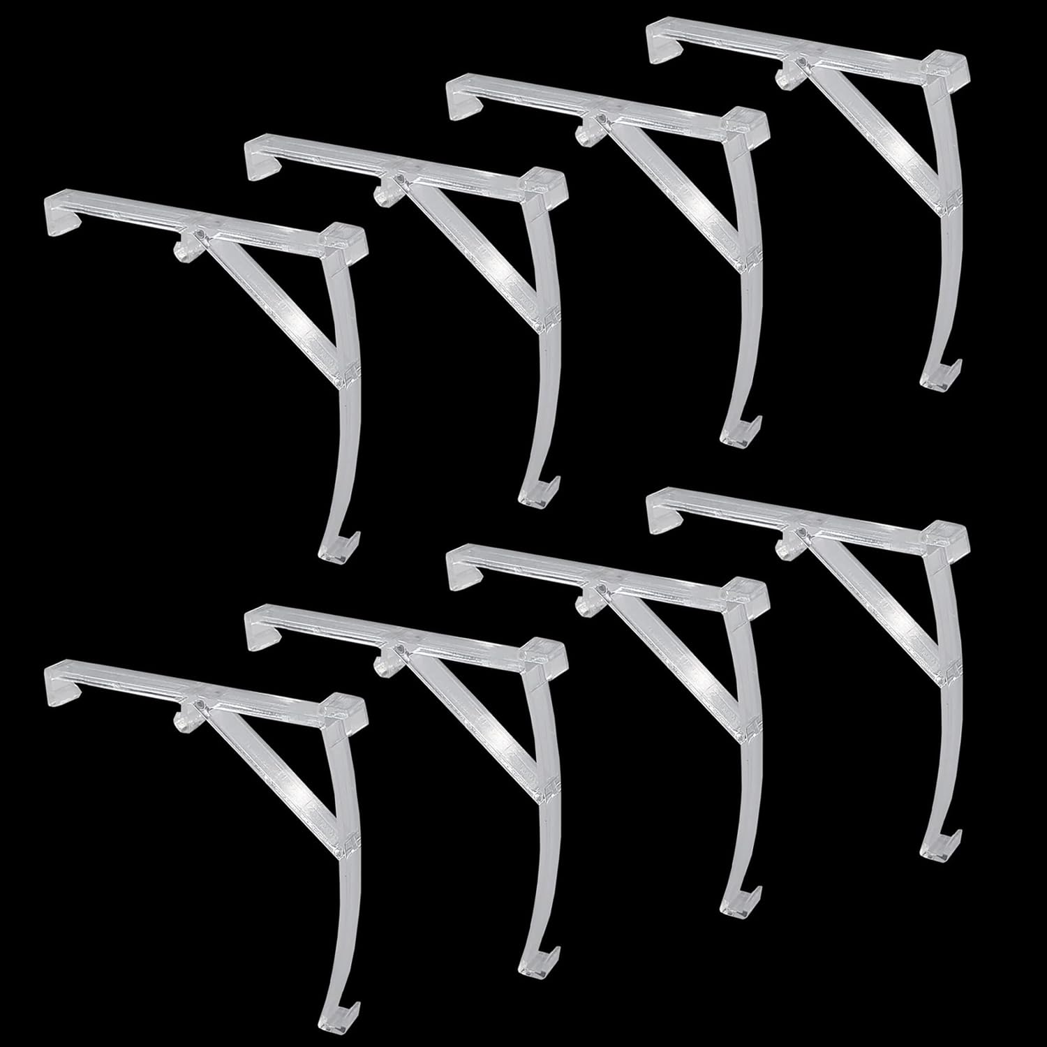 Kowibcl 8pcs Clear Plastic Valance Clips 3.5