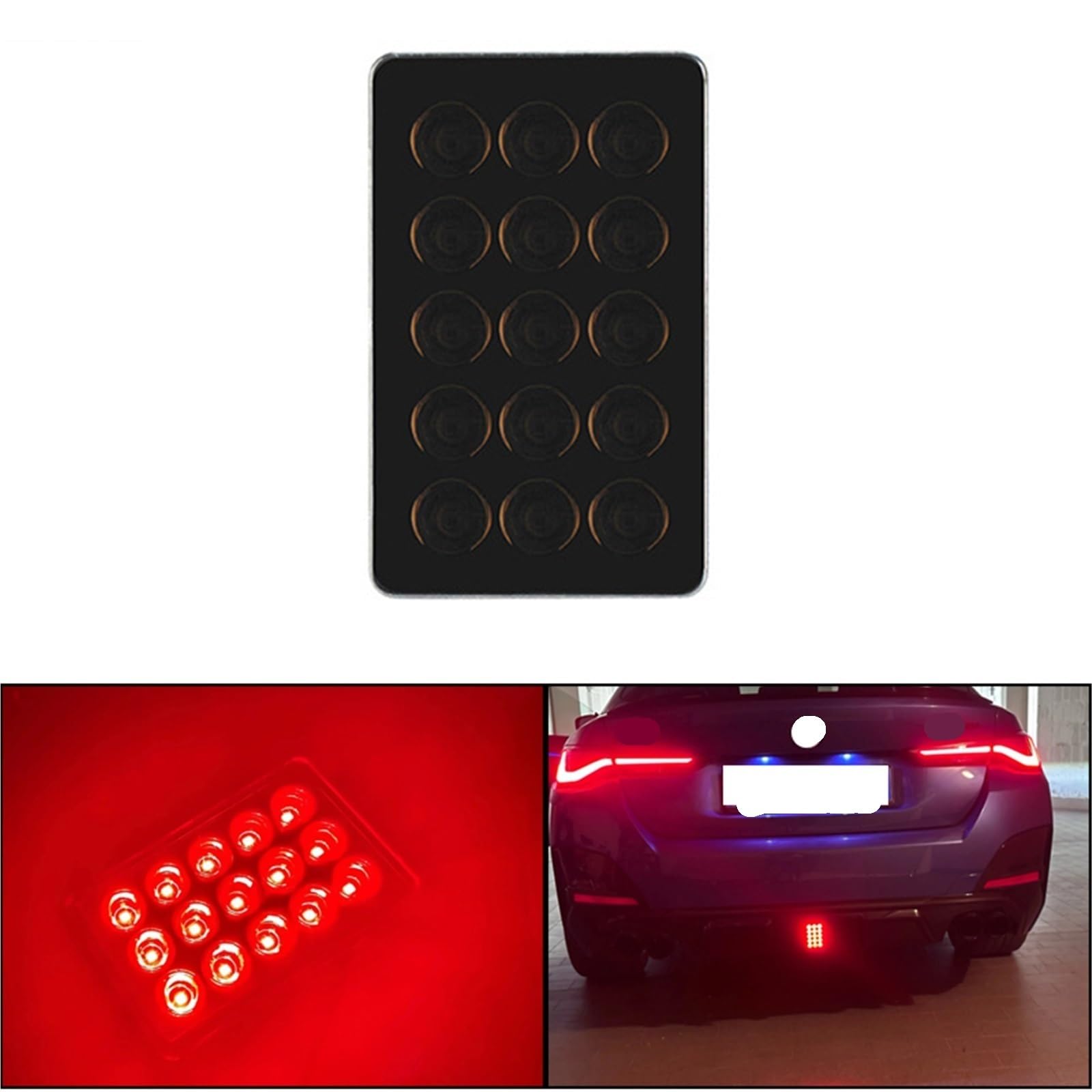 Generico Luce freno Terza luce di stop Stroboscopica Luce posteriore 15 ROSSI guida DRL Fendinebbia