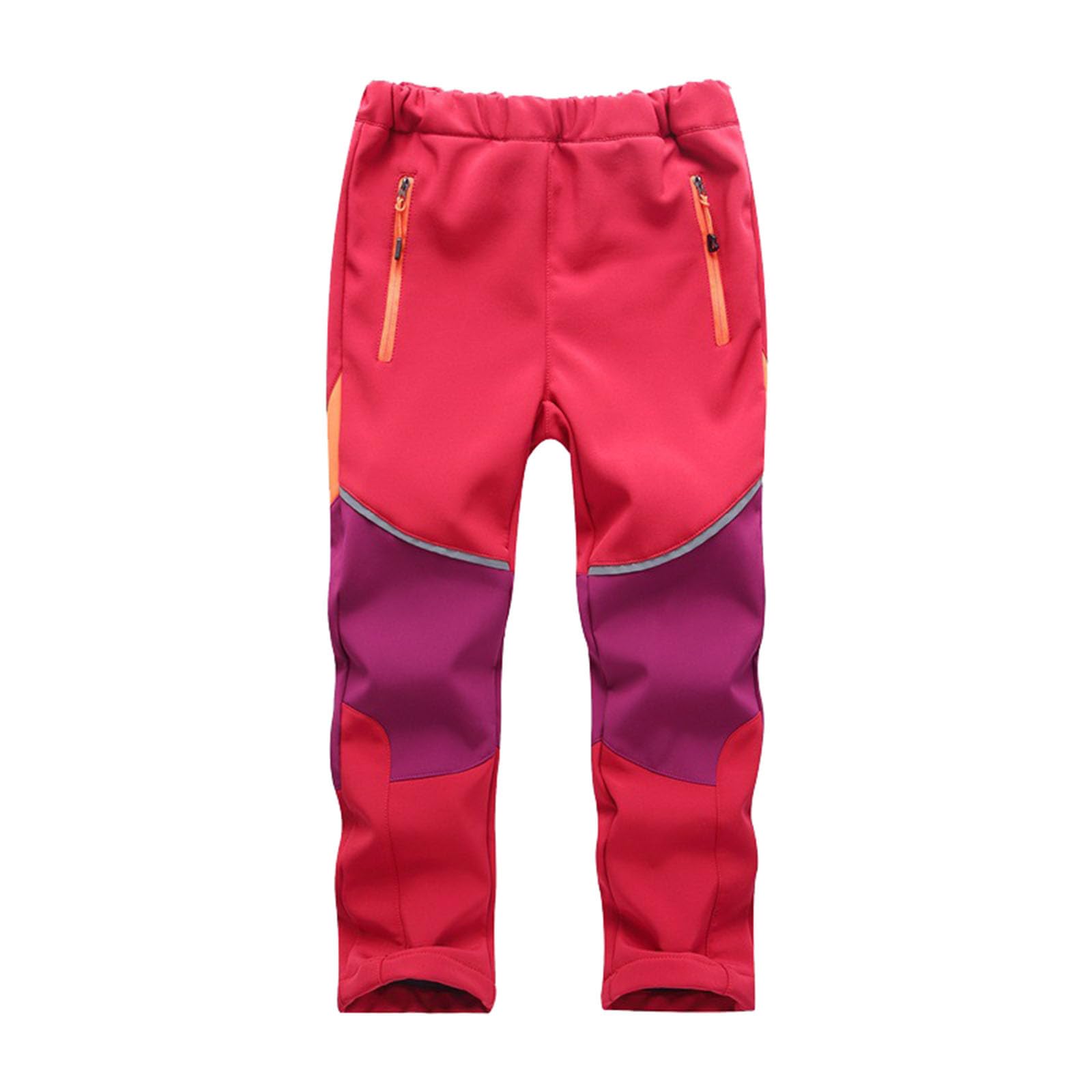 Pantalon de ski pour enfant - Pantalon de neige doublé - Sans bretelles - Pantalon softshell - Coupe-vent - Pantalon d'hiver - Imperméable - Respirant