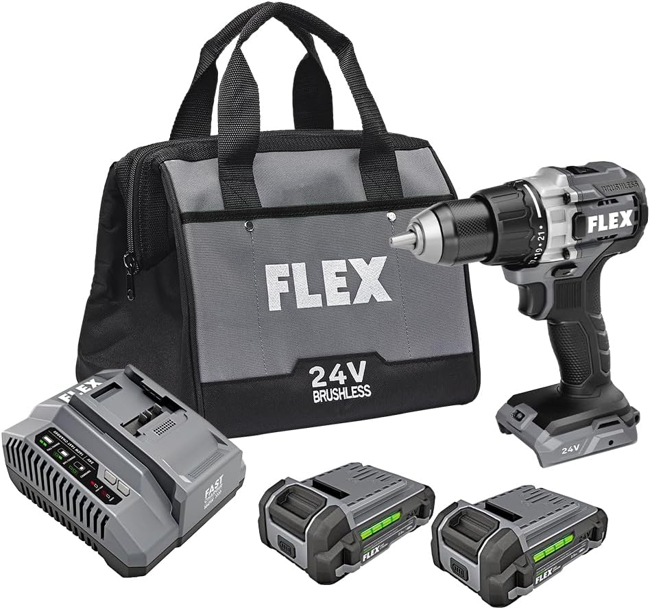 24V Brushless Cordless 1/2-Inch 750 In-Lbs Torque 2-Speed Drill Driver Kit with (2) 2.5Ah Lithium Battery