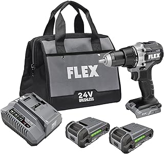 FLEX 24V Brushless Cordless 1/2-Inch 750 In-Lbs Torque 2-Speed Drill Driver Kit with (2) 2.5Ah Lithium Battery and 160W Fast Charger - FX1151-2A