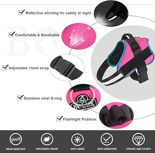 Miniatura 30 de Bolux - Arnés para perro, reflejante y transpirable, ajustable, con asa, para sacarlo a pasear, no más tirones ni asfixia (amarillo militar, talla L)