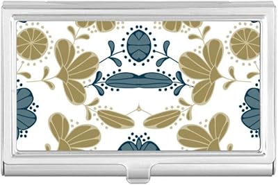 Decorative Classic Floral Pattern Golden Business Card Holder Case Pocket Box Wallet