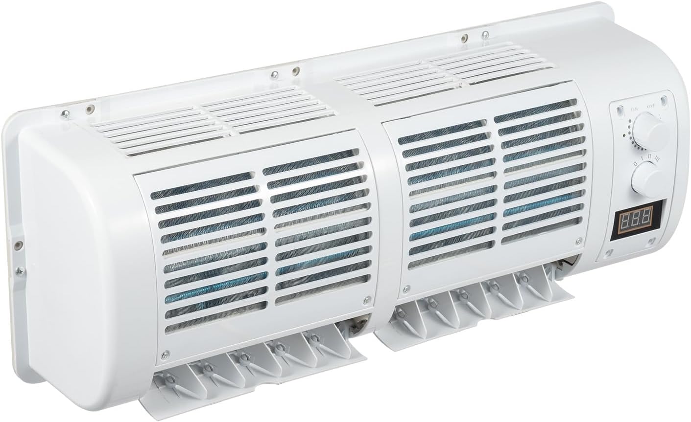 12V Air Conditioner with LCD Screen, 100W Air Conditioner Indoor Unit Adjustable Wind Speed & Temperature, 3000rpm 22525 Btu/H Cooling for Heavy Trucks, Light Trucks, Forklifts, RVs
