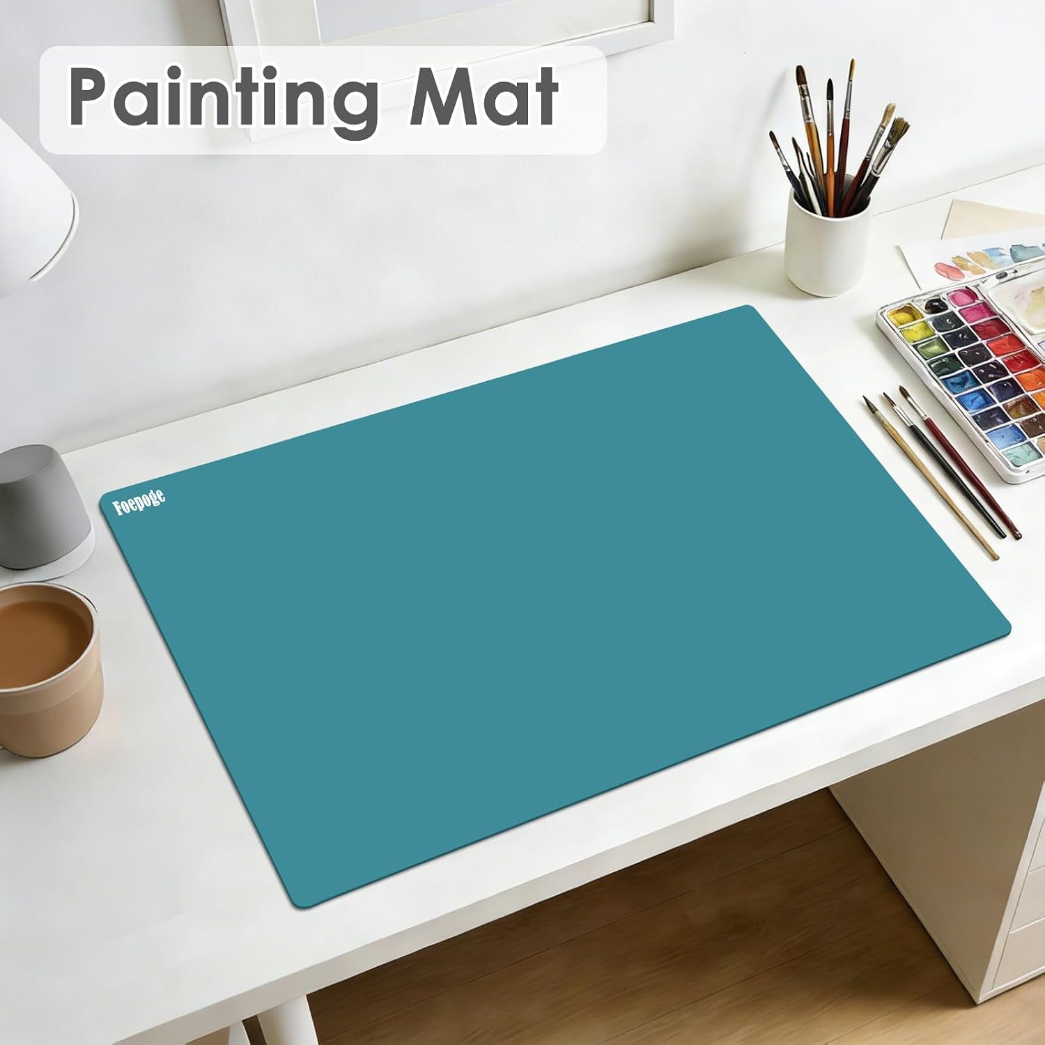 36.2"x24" Extra Large Silicone Mat for Epoxy Resin, Nonstick Silicon Mats for Crafts Jewelry Casting, Non-Slip Kitchen Table Placemats for Countertop Protector Heat Resistant by Foepoge, Morandi Green