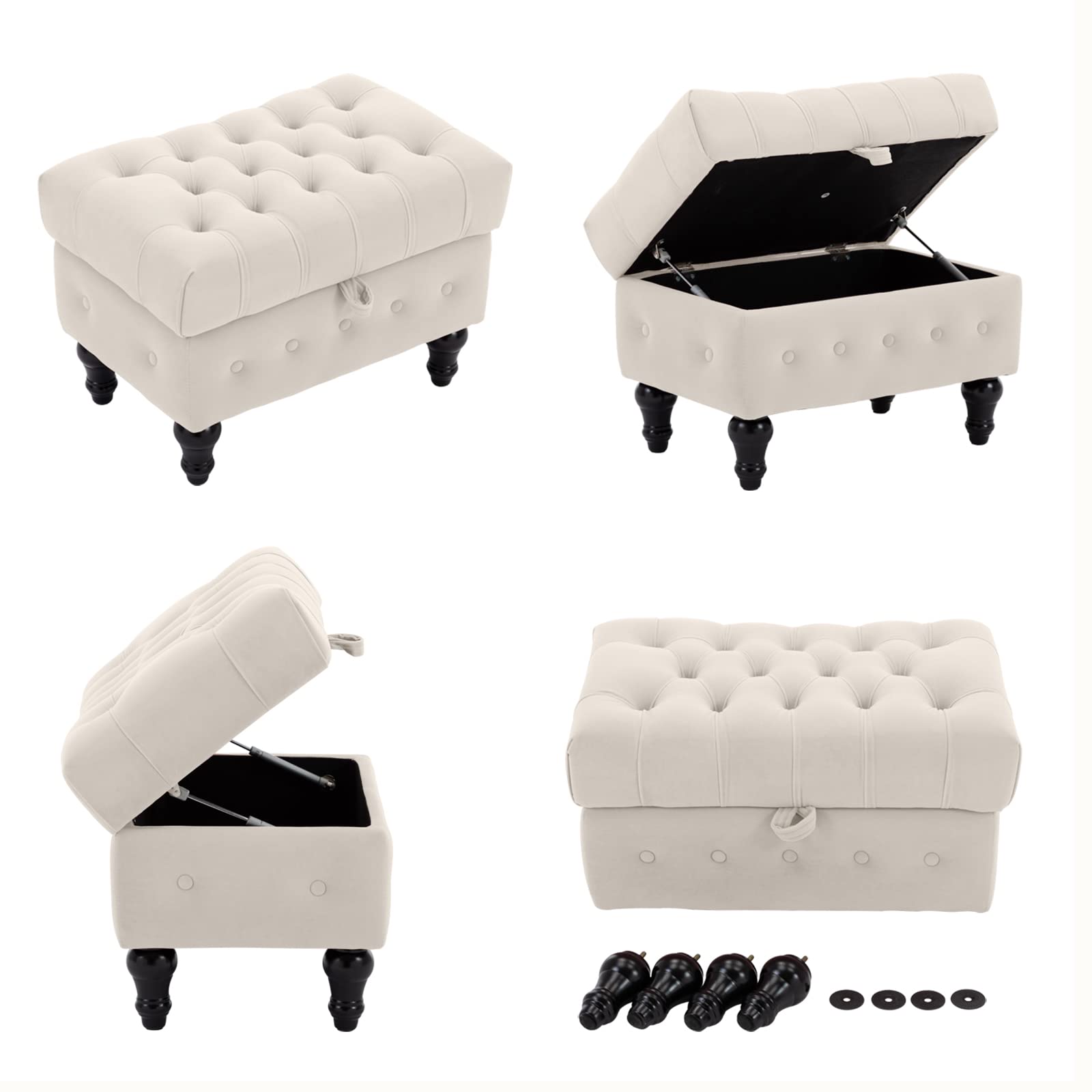 Amazon.co.jp: Altrobene 収納スツール 大容量収納 収納ベンチ  