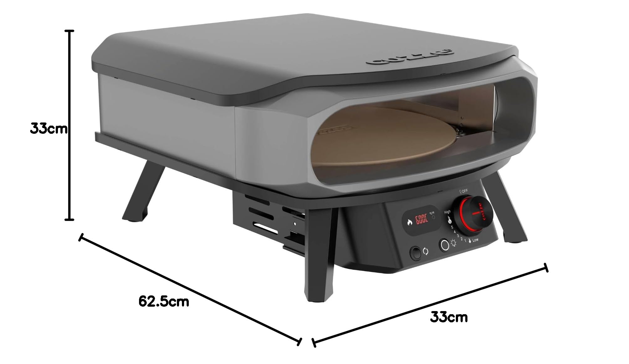 Cozze Gas Pizzaofen 17 Zoll Outdoor 50mbar mit Drehfunktion