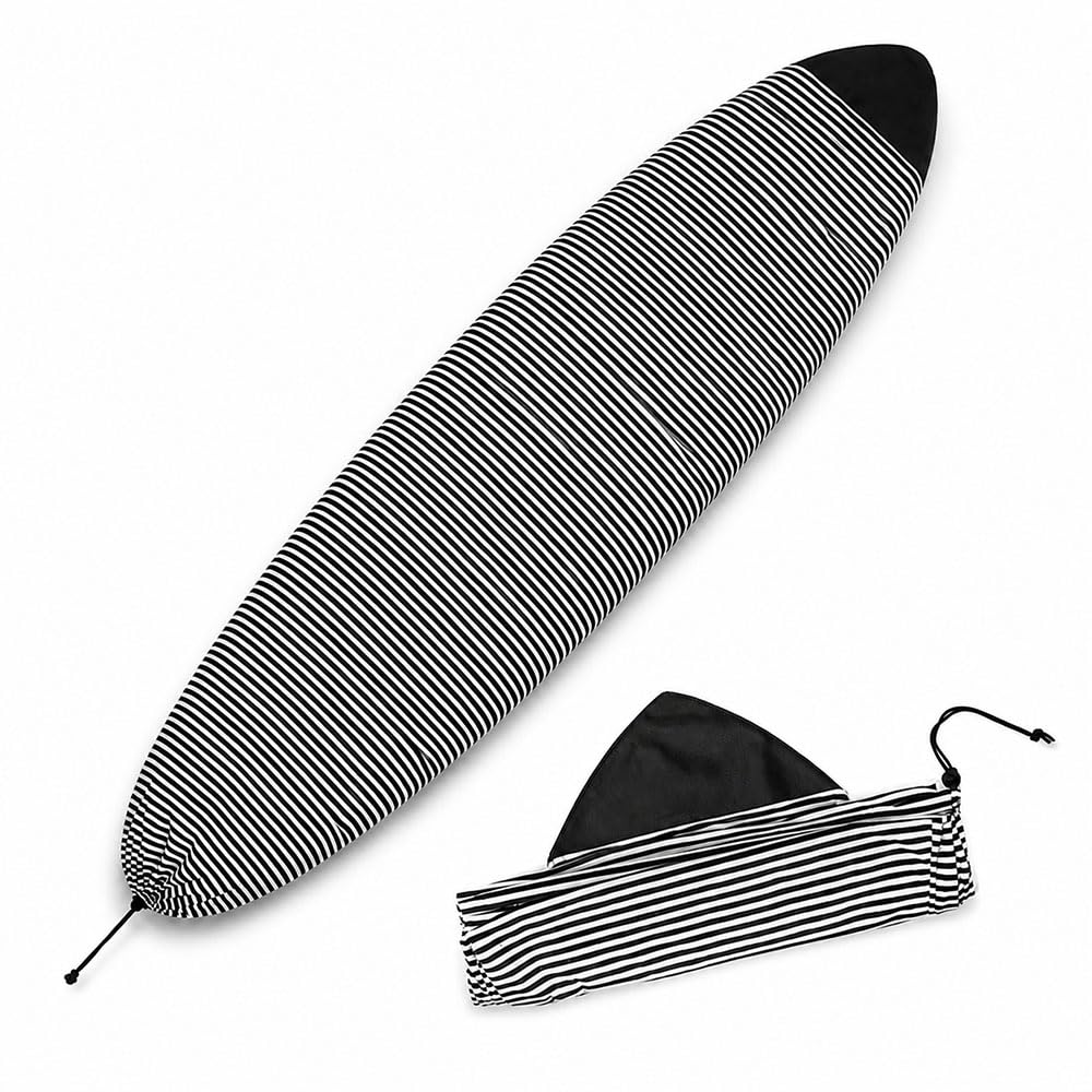 Calza Copri Surf, Tessuto Morbido Elasticizzato a Righe per Pyzel Next Step Up | Tessuto morbido a righe, protezione da polvere e segni leggeri per viaggio e deposito, 1 custodia con coulisse