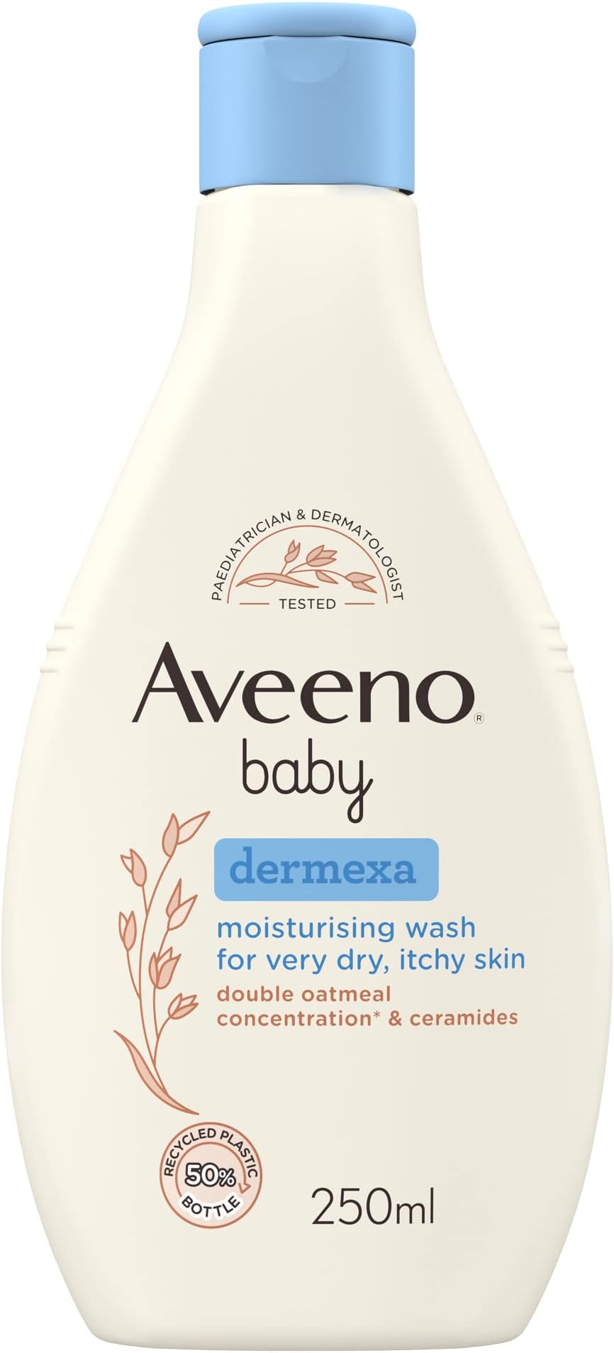 Dermexa Moisturising Wash (1x 250ml), Soothing Unscented and Soap-Free Baby Body Wash Developed to Gently Cleanse Delicate Skin, for Babies with Very Dry, Itchy Skin and Prone to Eczema