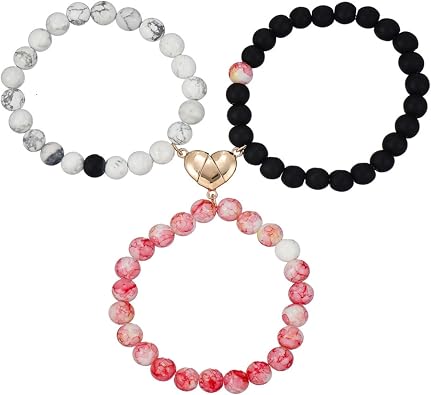 3Pcs الأم ابنة BFF الجدة اليدوية قابل للتعديل الحب القلب فراشة حبات ملونة مطابقة الصداقة حبل سوار قابل للتكديس سوار حلو للنساء أفراد الأسرة