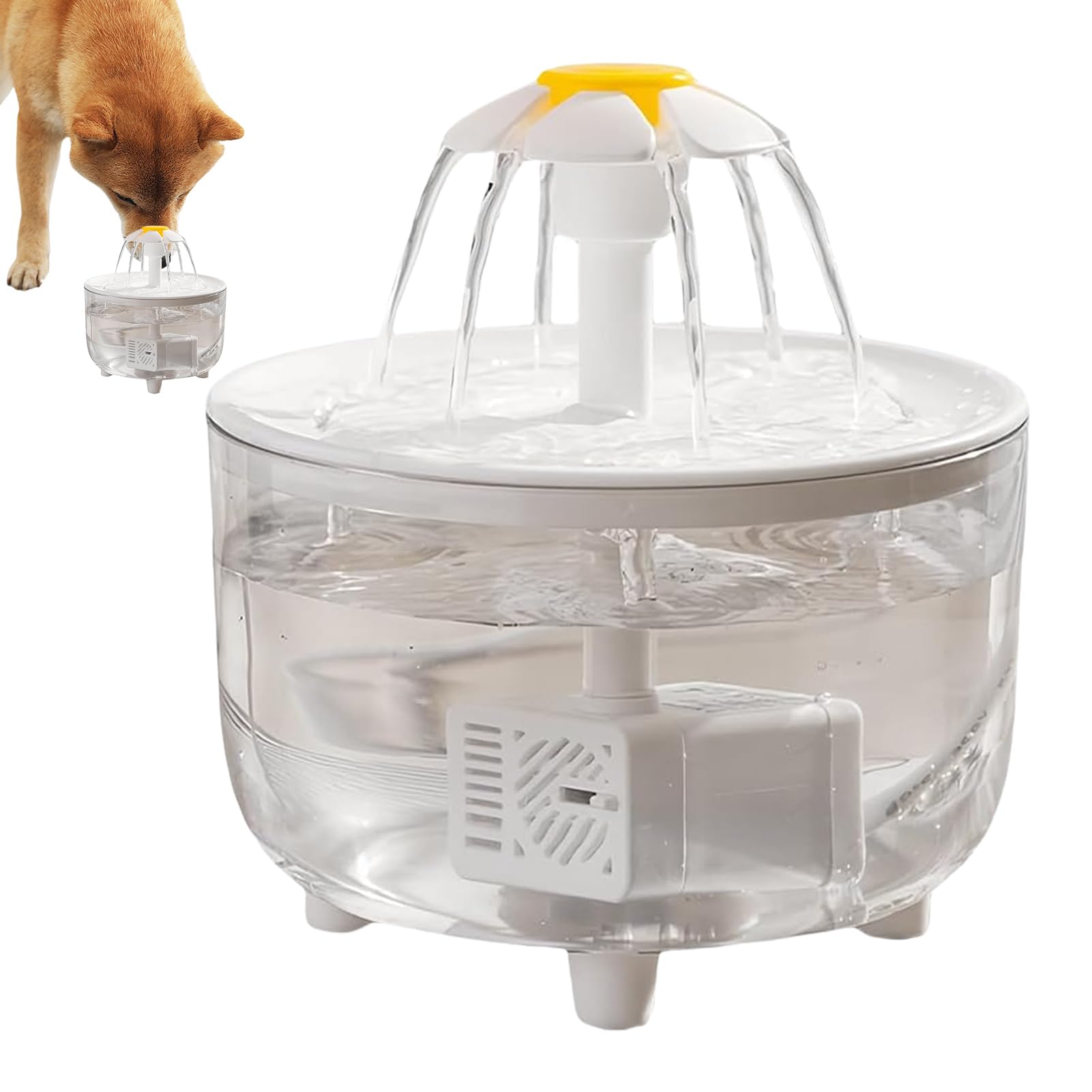 Automatic Dog Dispenser Pet Drinking Fountain Water Dispenser with Flower Design Food-Safe Kitten Fountain Ultra Quiet Pet Bowl