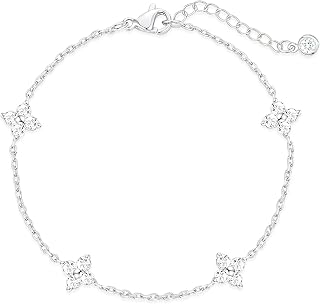 FUNEIA Dainty 14K Gold Plated Stackable Charm Bracelets for Women - Heart Butterfly Evil Eye Clover, Waterproof Tarnish-Free Jewelry Gifts