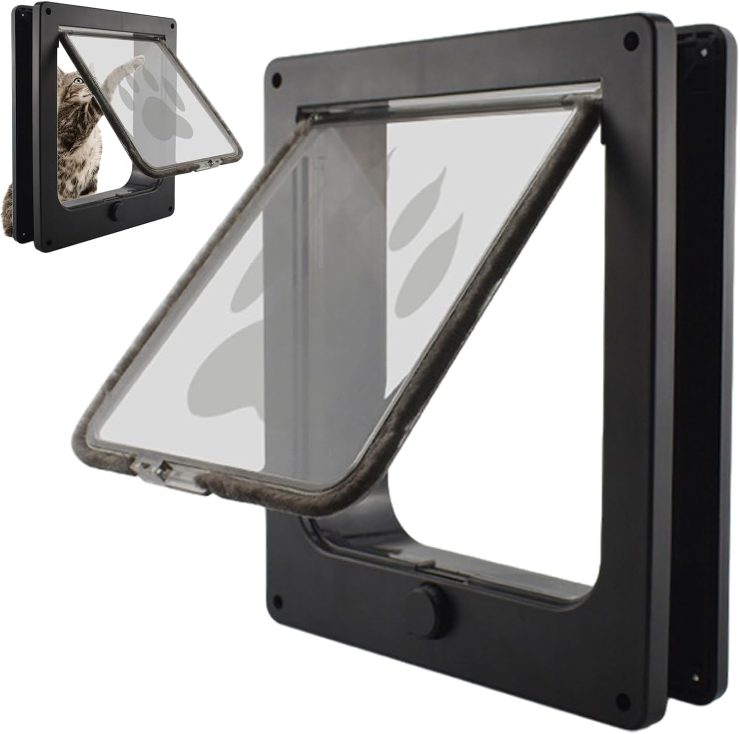 キャットフラップドア - 磁気 安全 防水 スマート | 磁気窓用 室内 猫ドア | 子猫 小型 中型用 室内 家庭 壁 アパート