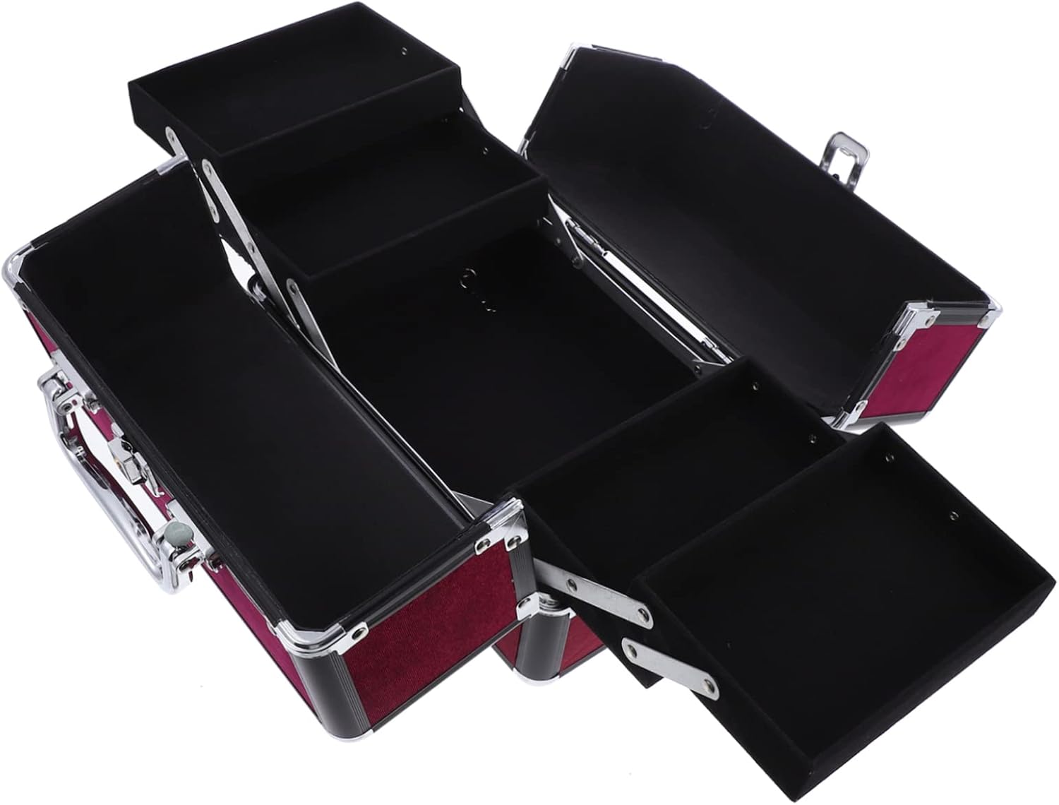 1Pc Portable Cosmetic Case Makeup Organizer for Travel Lightweight Makeup Storage Box with Handle for Business Trips Events