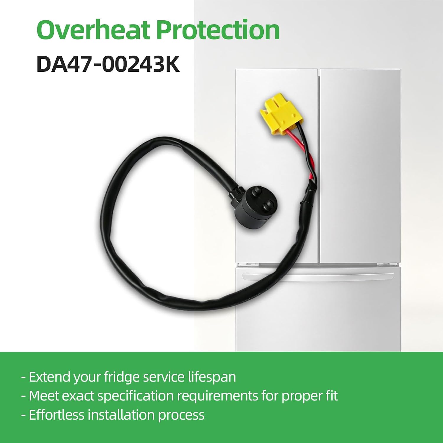 Refrigerator Bimetal Defrost Thermostat DA47-00243K Compatible with Samsung Refrigerator, 2025696 AP4403832 PS4140510, DA47-00243B DA47-00243C DA47-00243J