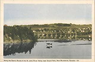 St. John River Valley, Grand Falls, NB - Seaplanes on Water Falls, New Brunswick Original Postcard
