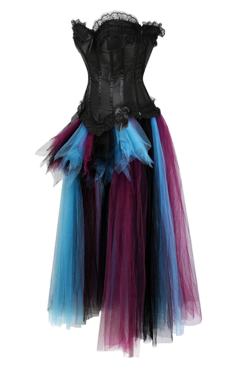 Grebrafan Corset Bustier Gothique et Jupe Longue Tulle