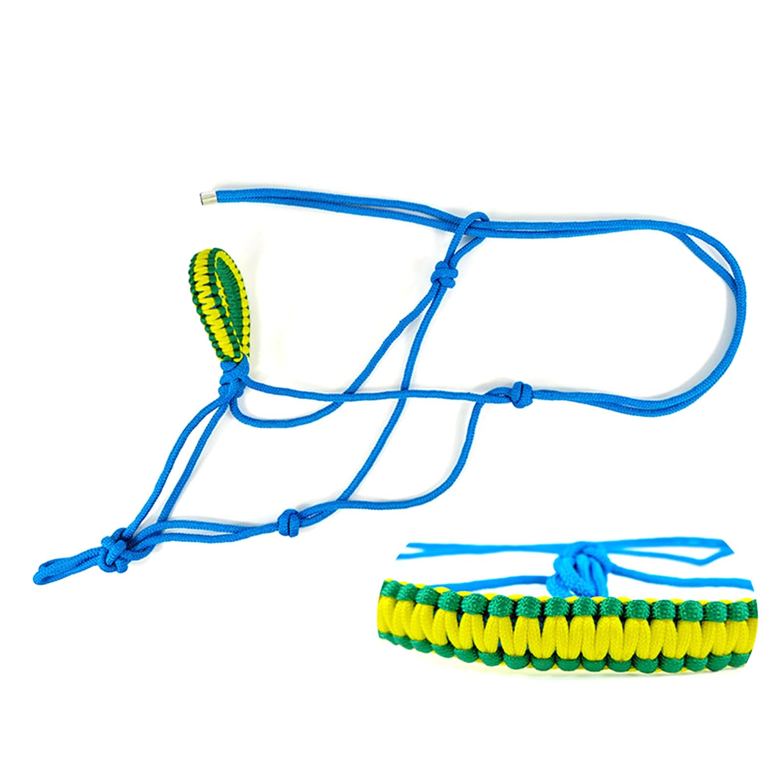 Cavezza per cavalli in nylon intrecciato con nodo per addestramento testiera corda corda per cavalli cinghia di sollevamento regolabile corda da allenamento cavezza