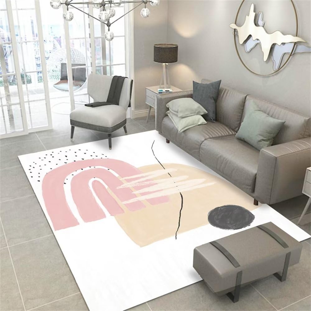 Alfombra de habitacion Suave y cómodo Sofa niños Infantil alfombras Blanco Rugs for Living Room habitacion niña Decoracion Cuarto Alfombra chimenea170x240CM
