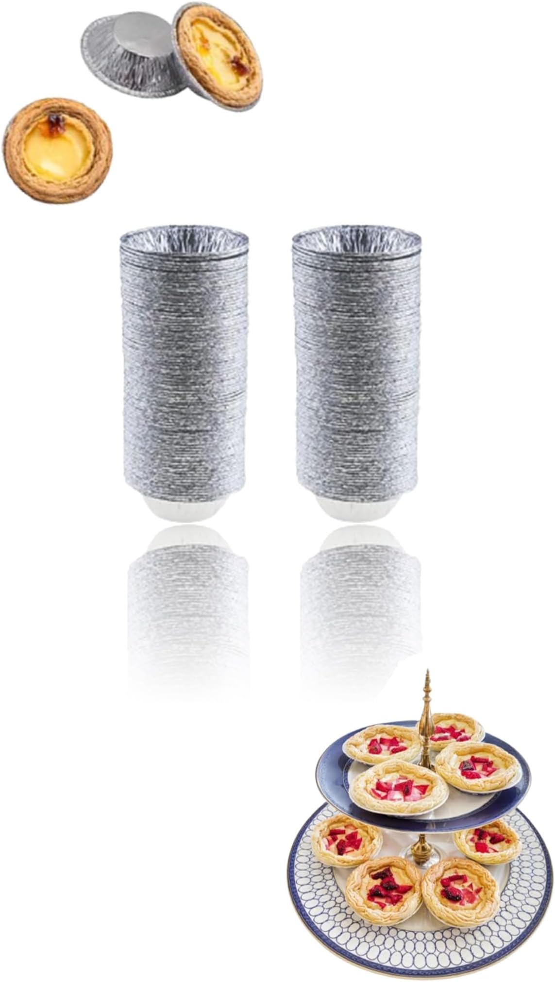 Aluminum Foil Pie Trays for Baking Delightful Tarts, Quiches, and Pudding Pies - Mini Pans for Culinary Creations - Set of 200