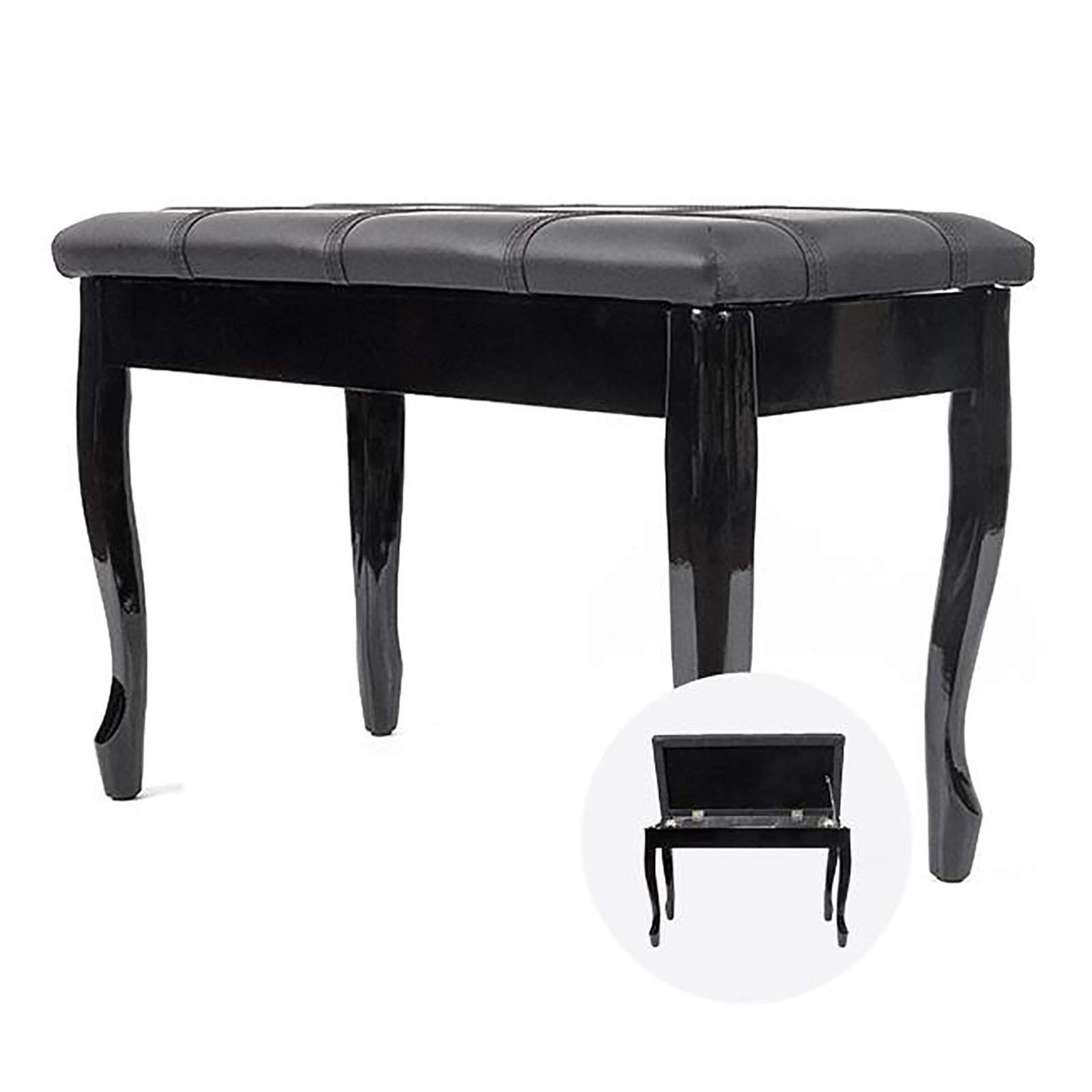 Panca per pianoforte di lusso con cuscino impermeabile e spazio extra per spartiti musicali, sgabello per pianoforte realizzato in materiale ecologico