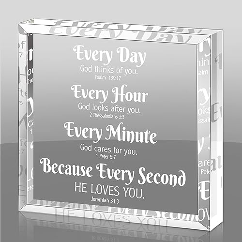 Regalo cristiano para mujeres y hombres, versículos de la Biblia, regalo para mujeres, religioso, cristiano, letrero de mesa de Dios, decoración de