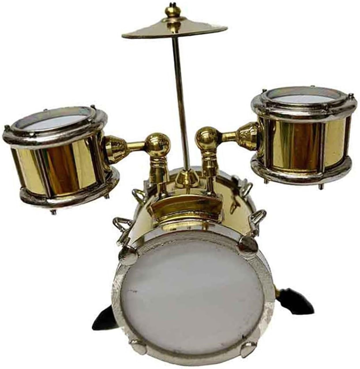 Mini Drum Set Model Musical Instrument Ornaments (Gold)